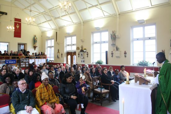 St. Paul's Church - Ft. Clement addressing congregation